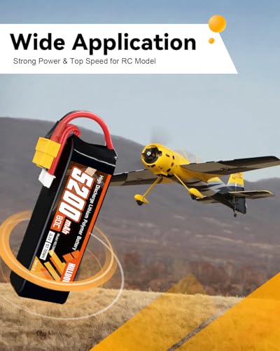 Hilldow 3S Lipo Battery 80C 11.1V 5200mAh Soft Case RC Lipo Battery with XT60 Connector for RC Airplane Helicopter Quadcopter Drone