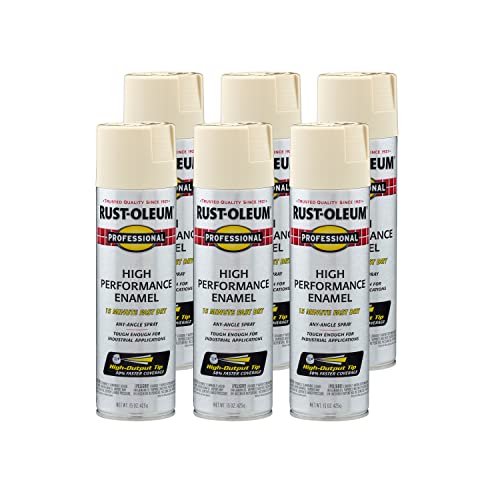 Rust-Oleum 7570838-6PK Professional High Performance Enamel Spray Paint, 15 oz, Gloss Almond, 6 Pack - color: Gloss Almond, size: 15 Ounce (Pack of 6)