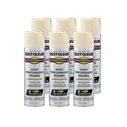 Rust-Oleum 7570838-6PK Professional High Performance Enamel Spray Paint, 15 oz, Gloss Almond, 6 Pack - color: Gloss Almond, size: 15 Ounce (Pack of 6)