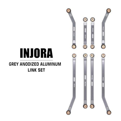 INJORA Aluminum High Clearance 4 Links Set for 1/24 Axial SCX24 GX470 RC Crawler Upgrade(Grey) - color: Grey