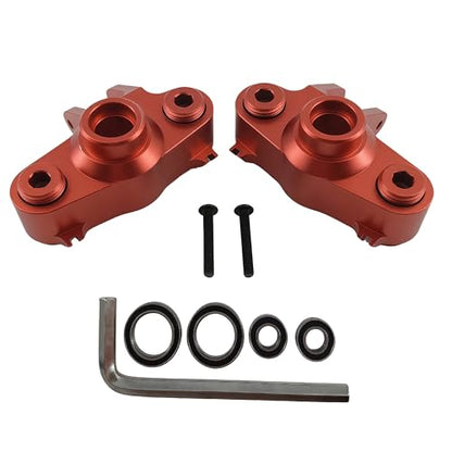 Steering Block Knuckle Arms for E-Maxx T-Maxx 3.3 E-Revo Summit (Red) | Aluminum,Rubber Shielded Bearings,1/10 Scale,RC Cars,Upgrade Parts,5334R Compatible,CNC Machined,High Strength - color: Red