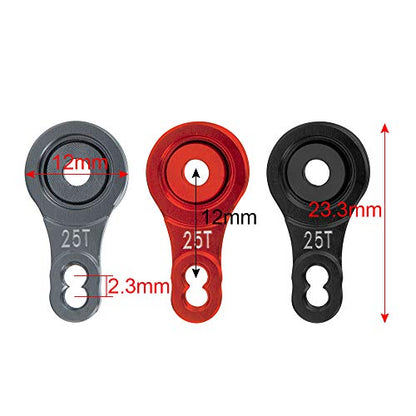 2PCS Alloy 25T Steering Servo Arm Horn, Red | Upgrade Parts, For 1/10 RC Tra-xxas TRX-4, Crawler Car - color: Red