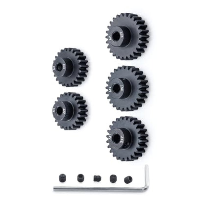 Metal Steel M1 Pinion Gear Sets 22T 23T 24T 25T 26T for 5mm Shaft Motor Gears with Hex Key for 1/8 RC Car Brushless Brush Motor Parts - size: 22T 23T 24T 25T 26T
