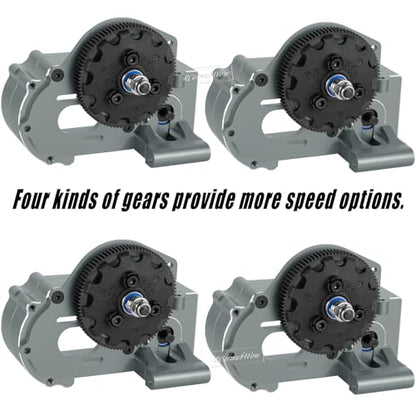 Metal Transmission Complete Upgrades Part for 1/10 Slash/Rustler/Stampede/Bandit 2WD(VXL),Gearbox Case w/76T 83T 86T 90T Gear,Diff,Slipper Clutch & Rebuild Kit,Pressure Plate,Titanium - color: Titanium(1set)