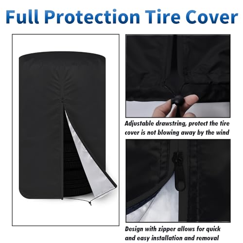 KALINCO Tire Cover, Waterproof Tire Storage Bag, Dust-Proof Seasonal Tire Cover, Fits up to Diameter 28" Tires, 2 Pack - size: Fits up to 28" Tires