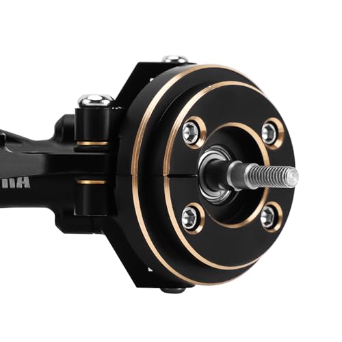 INJORA +4mm Diamond Axles with Brass Steering Knuckles for 1/18 RC Crawler TRX4M Upgrade - color: Black Brass