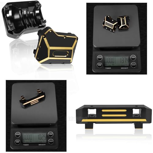 RC Upgrades Part for 1/10 TRX4,ARRCat Brass Front & Rear Portal Axles,Diff Covers,Axle Mount,Caster Blocks C Hub Carrier,Inner & Outer Portal Cover Housing,Hex Hub w/Red Diff Covers,Black - color: Black (1 Set)