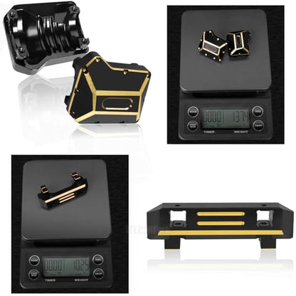 RC Upgrades Part for 1/10 TRX4,ARRCat Brass Front & Rear Portal Axles,Diff Covers,Axle Mount,Caster Blocks C Hub Carrier,Inner & Outer Portal Cover Housing,Hex Hub w/Red Diff Covers,Black - color: Black (1 Set)