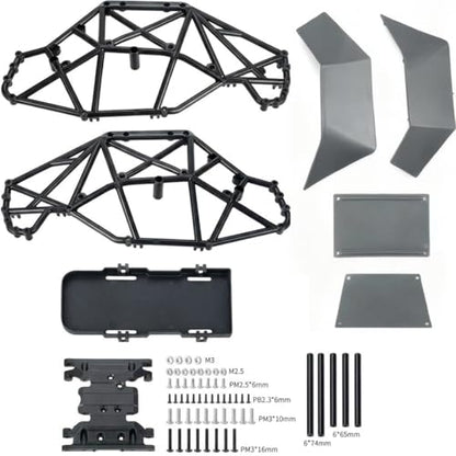 AMK RC Crawler Roll Cage, 1/10 Scale Nylon Rock Buggy Body Cage for Axial SCX10 SCX10 II, Durable RC Rock Crawler Upgrade Part (Gray) - color: Gray