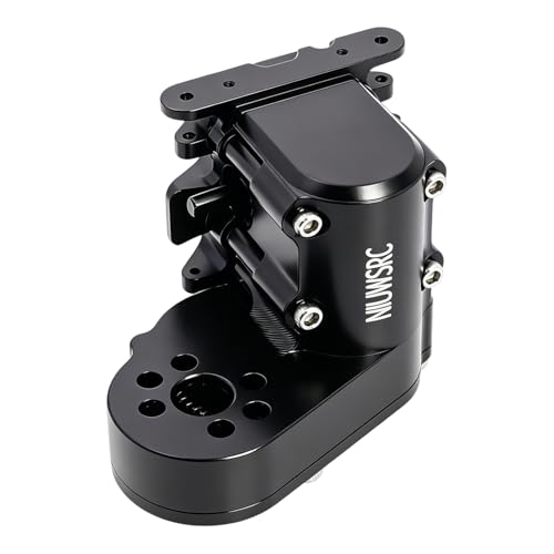 Aluminum SCX30 Transmission Assembled Gearbox with Skid Plate & Steel Gears for Axial 1/30 RC Crawler scx30 Bronco Wrangler JLU K10 Upgrade(Black) - color: Black