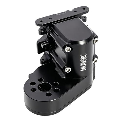 Aluminum SCX30 Transmission Assembled Gearbox with Skid Plate & Steel Gears for Axial 1/30 RC Crawler scx30 Bronco Wrangler JLU K10 Upgrade(Black) - color: Black