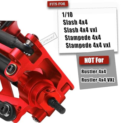 RC Upgrades Part for 1/10 Slash Stampede 4x4 (VXL),Alloy Suspension Arm,Driveshaft,Caster Block,Steering Blocks,Rear Stub Axle Carriers,Shock Towers,Turnbuckles,Hex Hub Adapters,Red