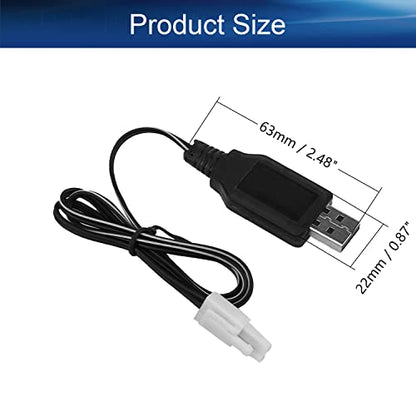 Heyiarbeit EL-2P Reverse USB Charging Cable for RC Car 4.8 V 250mA Ni-MH Ni-CD Battery 1pcs - size: EL-2P 1Pcs