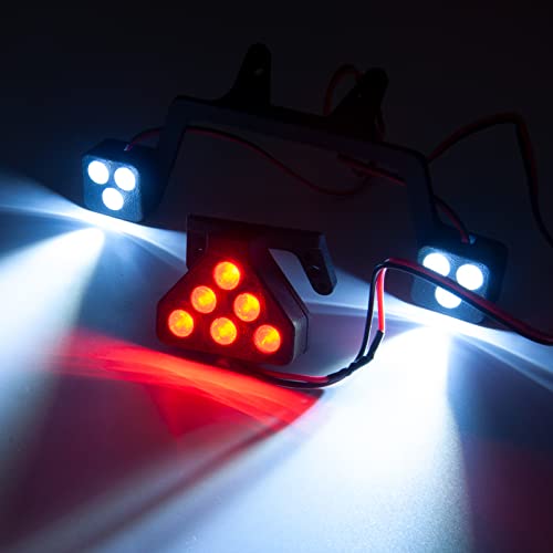 JHR MOHERO RC Car Body Red & White Head & Tail Light Set Front & Rear LED Light Compatible with KRATON 8S RC Off Road Upgrade Parts