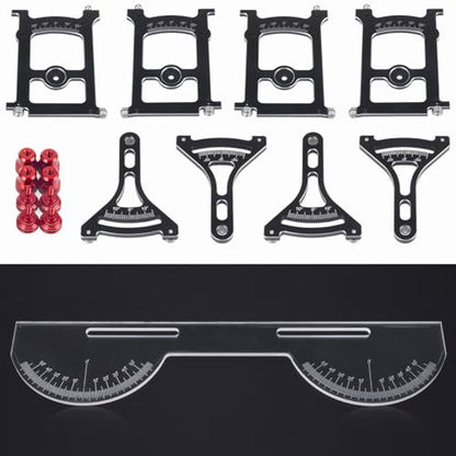 Aluminum Multi-Functional 1/10 RC On Road Car Alignment Tool Set– Camber/Toe/Slip Angle Gauge, Suspension Tuning Setup Gauge, Ultimate Suspension & Steering Adjustment Tool (Red Set) - color: Red Set