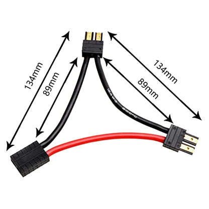 Hobbypark RC Battery Y Harness Series Connector Adapter Wire Lipo Battery Connection for Traxxas Dual Batteries in 1/16 Models,Replacement of 3063