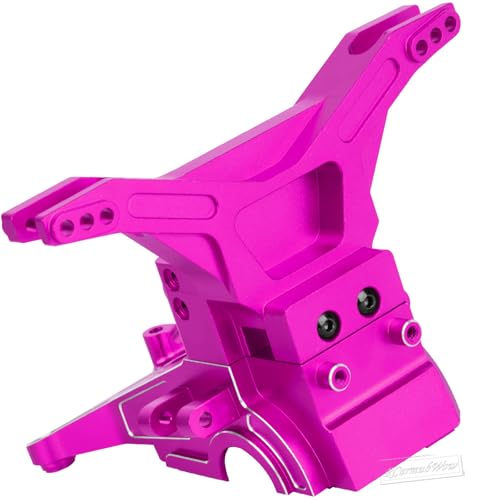 RC Transmission Case Upgrades Part for 1/10 Kraton 4x4 4S V2 BLX,Outcast 4x4 4S V2 BLX,Alloy Aluminium Front Rear Transmission Case Gearbox Case,Pink - color: Pink-front&rear