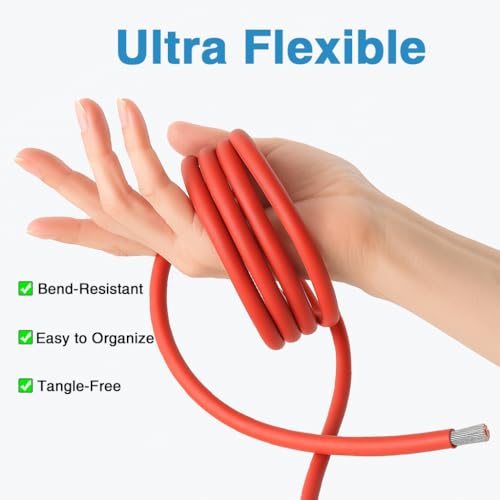 BNTECHGO 6 AWG Silicone Wire Red Black 10ft Stranded Tinned Copper Wire | Flexible 6 Gauge Stranded Wire Silicone Rubber Insulation For RC Models, Drone, Robot, Battery, EV Charger, 3D Printer, DIY - size: 2 Colors Each 10ft