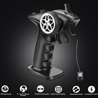 Faddare Radio System Transmitter for RC Car Boat Radio Transmitter Remote Control 4CH 2.4Ghz Digital Accessories(Black)