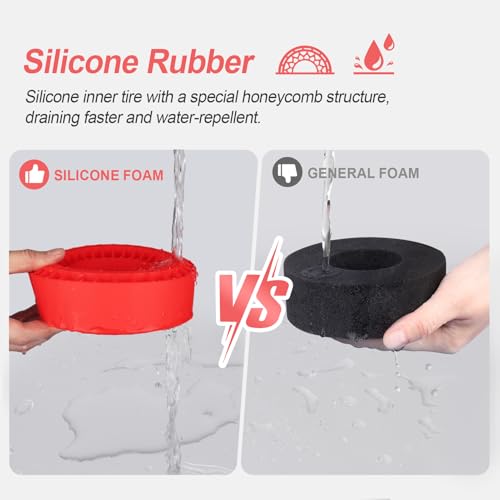 HobbyPark 2.2" Silicone Tire Inserts Soft, Fits 132-134mm 5.25" OD Crawler Tires, Replaces Foam Inserts, 4‑Pack, Waterproof, Good Traction & Sidewall Support for 1/10 RC Crawlers, 125×45mm (Red) - color: Red