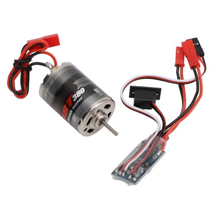 GOTOTOP RC Brushed Motor ESC, Stainless Steel 380 Motor with 30A Brush ESC Combo, 38T 19000RPM 7.2V Forward Reverse Brake, for 1 16 1 18 RC Car Boat