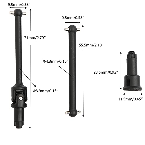 M16015 RC Front and Rear Drive Shafts Spare Parts for 1:16 Scale 16889 16890 16890A 16889A 16889PRO HM161 RC Trucks