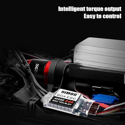 AM32 80A RC Brushless Motor ESC Combo 3542-2250 KV Outrunner Brushless Motor and ESC with USB Linker Sensorless RC ESC Motor Kit for 1/8 1/10 SCX10 TRX-4 Crawler