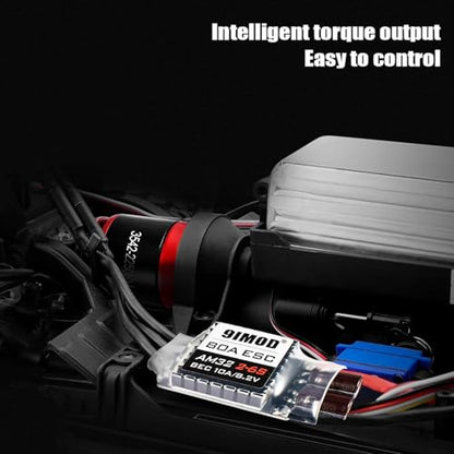 AM32 80A RC Brushless Motor ESC Combo 3542-2250 KV Outrunner Brushless Motor and ESC with USB Linker Sensorless RC ESC Motor Kit for 1/8 1/10 SCX10 TRX-4 Crawler
