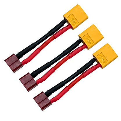 6Pcs T Plug to XT60 Male Female Plug Connector Adapter for RC Car Boat Drone LiPo NiMH Battery ESC Connector Adapters - style: T plugto XT60