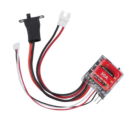 Keenso Brushed ESC, 30A Mini Electronic Speed Controller with Brake for 2S LiPo and NiMH Battery in 1/32 1/18 /24 Scale RC Cars