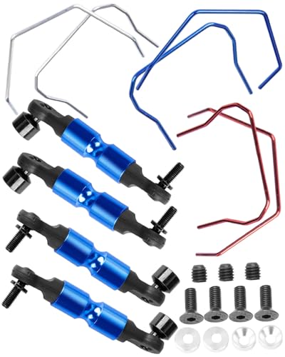 RC Aluminum Front & Rear Wide Sway Bar Kit Upgrades Part for 1/10 Slash Stampede Rustler Rally 4X4 RC Car,Alloy Sway Bar Kit Front & Rear Anti-Roll Bar Wide Sway Bar Hops Up