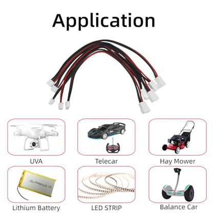 5PCS JST-XH 2S Balance Plug Extension Lead 22AWG Silicone Wire 200mm for RC Drone FPV Quadcopter Lipo Battery Charger DIY