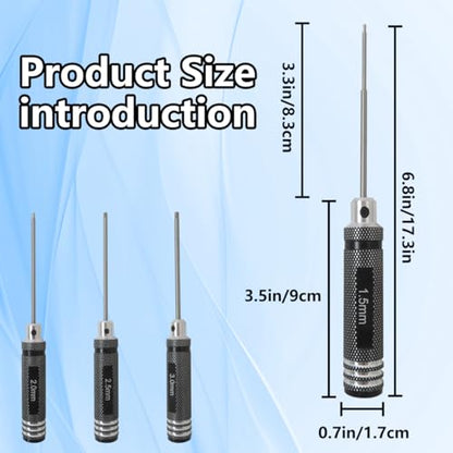 Upgraded RC Multi-Tool Hex Screwdriver Set 1.5/2.0/2.5/3.0mm for Car Boat Helicopter Drone