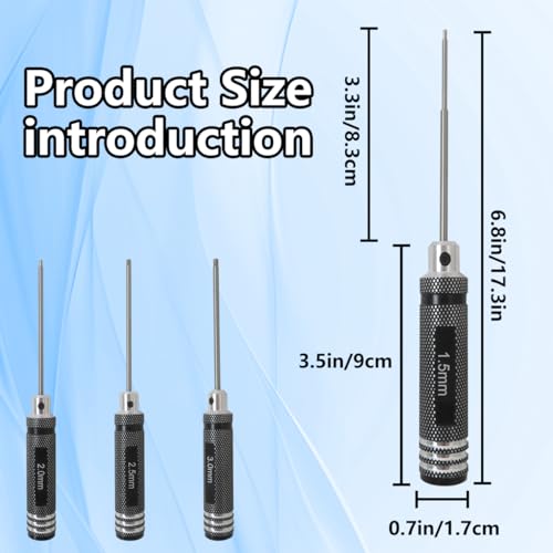 Upgraded RC Multi-Tool Hex Screwdriver Set 1.5/2.0/2.5/3.0mm for Car Boat Helicopter Drone