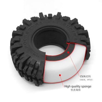 1.9 Tire Inserts Soft Outer Foam Inserts， 4 Pcs Dual Stage Closed Cell Inner Car Crawler Tire Foams Wheel Inlay Foam Sponge， for 1.9inch Wheel Tires RC Crawler Axial SCX10 90046 TRX4