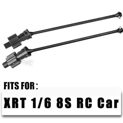 RC Thicker Metal Front Rear Drive Shaft Driveshaft Dogbone CVD Upgrade Parts for XRT 1/6 8S RC Car,Transmission Shaft Hops Up,Black