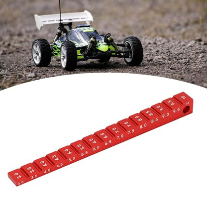 RC Ride Height Gauge 1/10, RC Camber Gauge Aluminum Alloy RC Ride Height and Camber Gauge Kit for 1/10 RC Drift Car, 0.1 to 0.4in Adjustment Range (Red) - color: Red