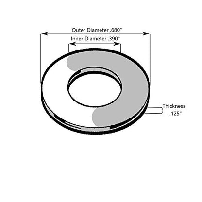 Hard-to-Find Fastener 014973168797 Specialty Nylon Washers, 0.390 x 0.680 x 0.125, Piece-10 - size: 0.390 x 0.680 x 0.125