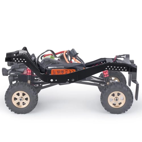 ONE-PIECE CNC SCX30 Chassis Aluminum Frame Rails for Axial SCX30 1/30 RC Crawler, 4x4 Ford Bronco Jeep Wrangler JLU Upgrade Part (Red) - color: Red