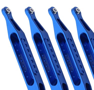 RC Car Tie Rod,Aluminum Alloy Upper Lower Tie Link Rods Set for LOSI 1/8 LMT 4WD Solid AXLE Monster Steering Tie Rod Linkage Part (Blue) - color: Blue