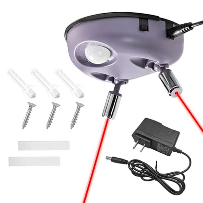 Dual Laser Garage Parking Assist Guide, 360-Degree Adjustable Wider Angles Garage Parking Sensor with AC Adapter, Park Assistant Guide System Car Stop Indicator for Automotive