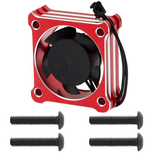 ShareGoo Alloy Brushless Motor ESC Cooling Fan Heatsink 28000RPM 5V-7.4V for Hbywing XeRun XD10 PRO ESC Series (Red)_ - color: Red