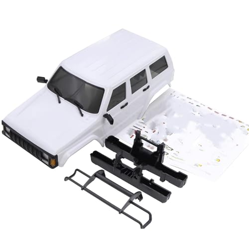 RC Cars Models Compatible with TRX4-M for Bronco for Defender for Cherokee Wheelbase Hardtop Body Shell Kit with Front Rear Bumpers 1/18 RC Crawler(Unpainted) - color: Unpainted