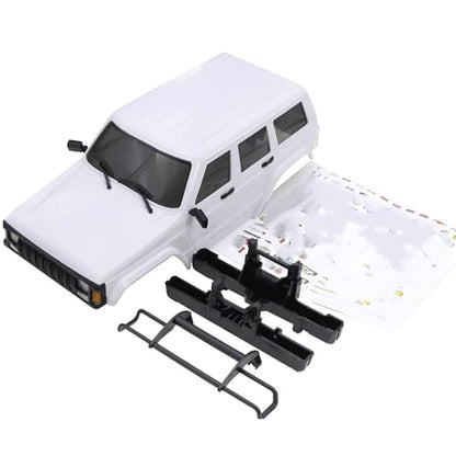 RC Cars Models Compatible with TRX4-M for Bronco for Defender for Cherokee Wheelbase Hardtop Body Shell Kit with Front Rear Bumpers 1/18 RC Crawler(White) - color: White