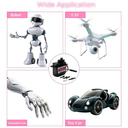 10 Pcs MG90S Servo Motor-Metal Gear 9g Micro Servo for RC Car Robot Helicopter, Mini Servos for Arduino Project(10pcs MG90S) - style: 10pcs mg90s