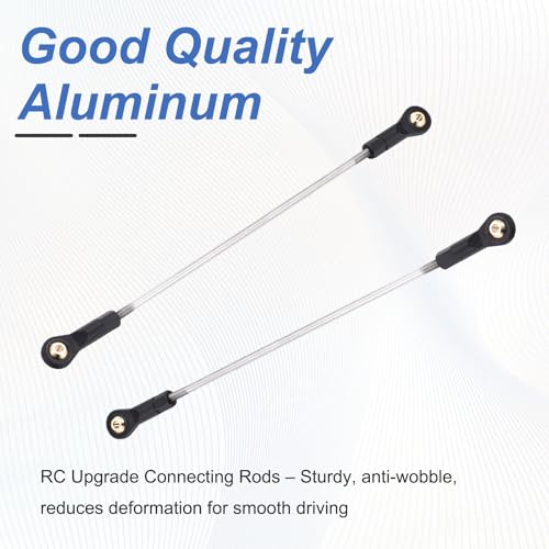 MECCANIXITY 2Pcs Adjustable Turnbuckles Camber Links, 164-174mm Turnbuckle Rod Steering Servo Linkage with M3 Ball Head Rod Ends for RC Car Replace Parts DIY - size: 164-174mm