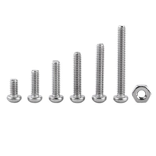 230pcs M2 Stainless Steel Hex Socket Screws boulon argent 2 mm SS304 Hex Socket Button Head Screws Bolts and Nuts Assortment Kit, for Home and Office Appliance, Machinery Przemysł i nauka