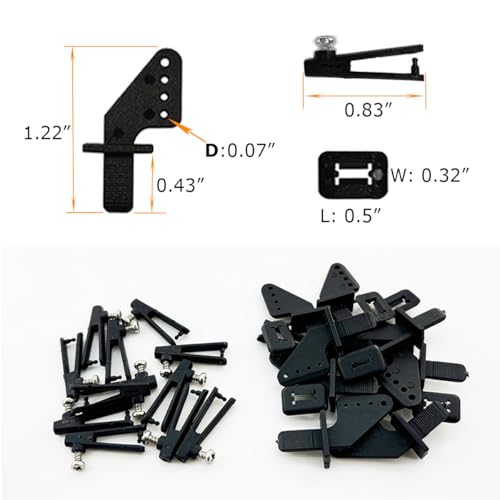 30Pcs 304 Stainless Steel 0.047"x10.24" Z Pushrods and Nylon Lock on Control Horns 0.79"x0.43" and Push Rods Connector Linkage Stopper Dia 0.05" for RC Airplane Model Aircraft DIY Parts