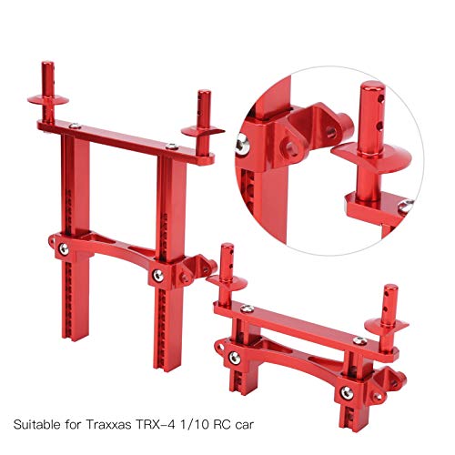 Aluminum Alloy RC Body Mount Shell Post Heavy Duty Upgrade Part Compatible with 1 10 Scale Crawler Truck Red Color 12cm Length Includes Mounting Screws