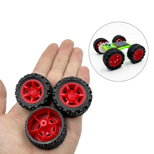 10PCS Toy Car Wheels 39mm Toy Car Rubber Tire Wheels with 5PCS Shaft Round Rod Axles for RC Car Truck Robot DIY Model Toy Parts (2x20x39mm) - style: 2x20x39mm
